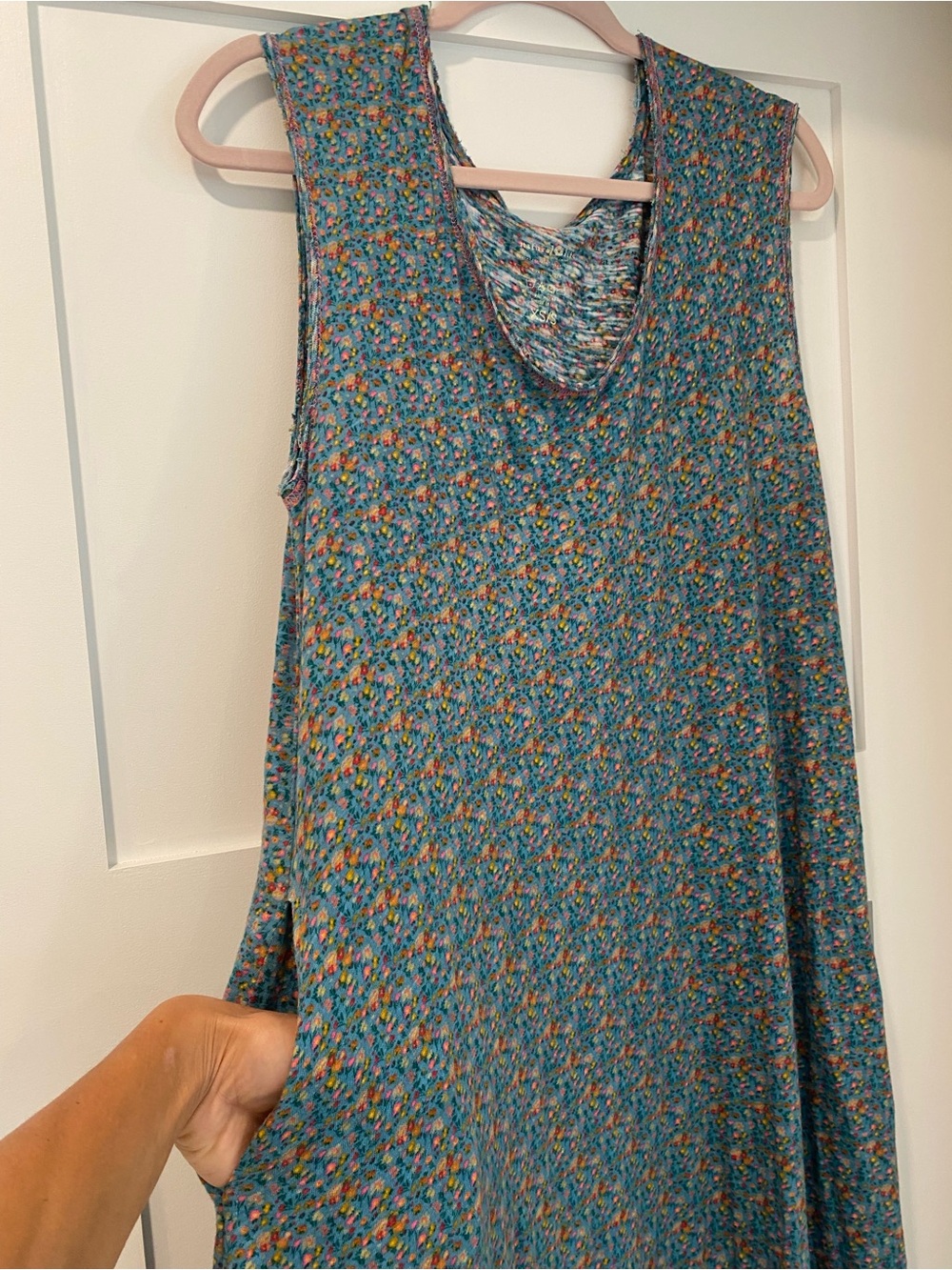 NATURAL LIFE Sleeveless Teal Floral Maxi Dress - Picture 5 of 5